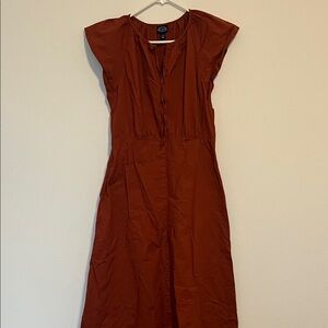 Elegant Rust Orange Cap Sleeve Maxi Dress